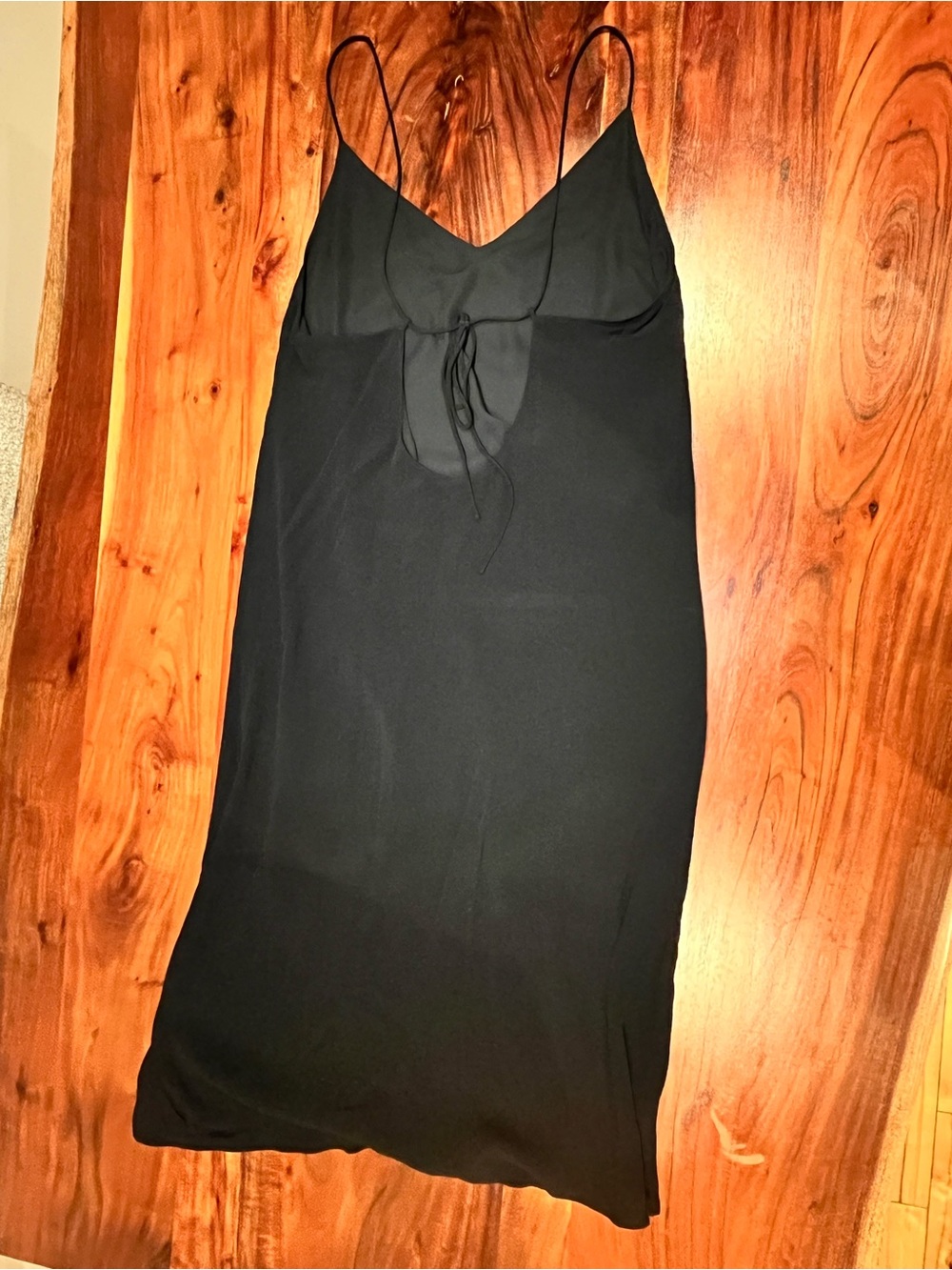Black Strappy Back Slip Dress - Picture 4 of 7